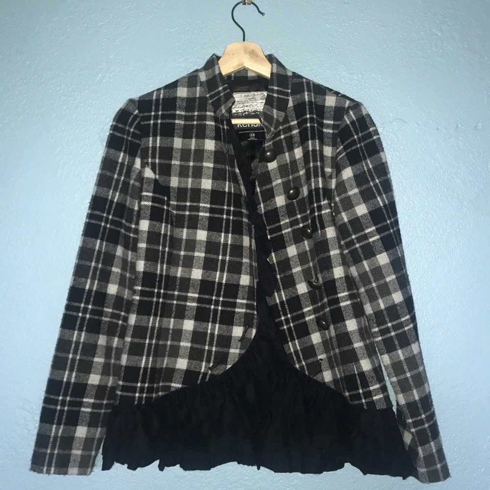 Black and White Plaid Jacket